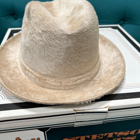 1950’s John B Stetson The Imperial Tan Long Haired Beaver Fur Fedora Size 7/56CM - Picture 4 of 11